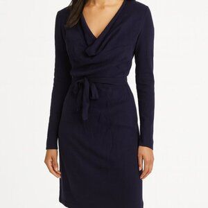 Allude 100% Cashmere Cowl-Neck Tie-Waist Sweater Dress Size L